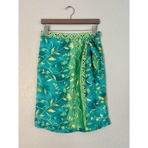 Lindsey Scott Sport Skirt Tropical Blue Green Sz 10